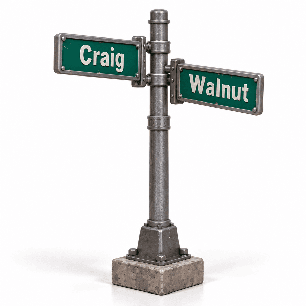 Craig & Walnut Street Sign
